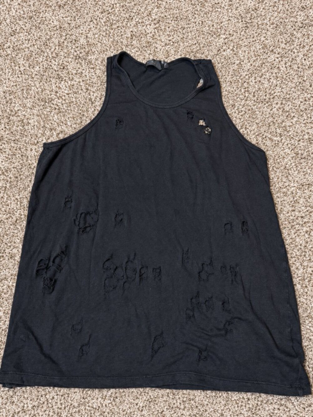 Sanctuary "Distressed" High Neck Sheer Tank Top Sz:L